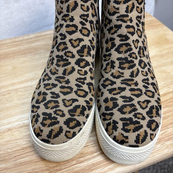 Steve Madden Ditta Leopard Cheetah Slip On High Top Platform Sneakers Size 9 - Picture 8 of 13